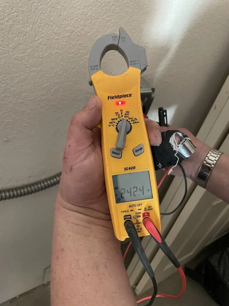 Voltage testing with clamp meter during Hot Tub / Pool Electrical Wiring in Eatonton